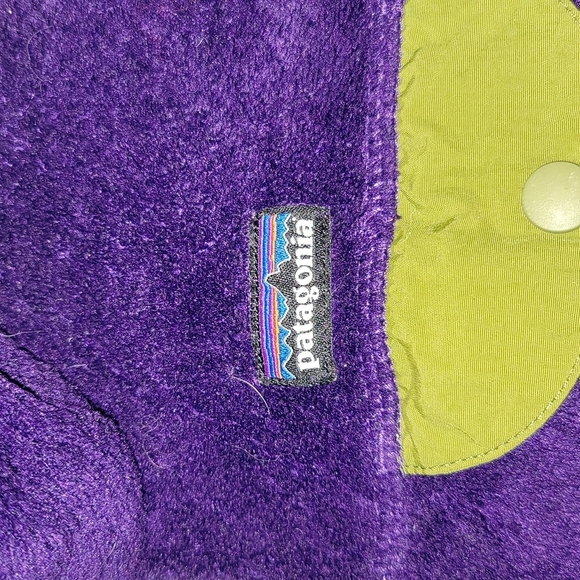 Patagonia Synchilla pullover vintage jacket purple and green snap buttons - Picture 3 of 7